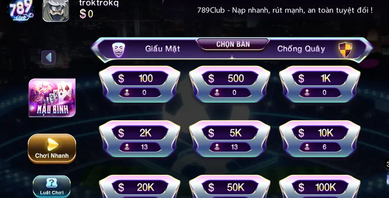 Mậu Binh Tại 789Club Đấu Trường 13 Lá Đầy Kịch Tính Với Phần Thưởng Khổng Lồ