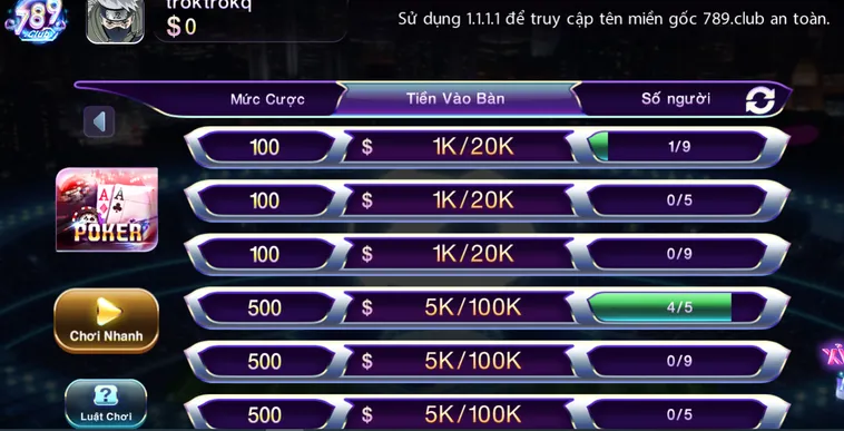 Đỉnh Cao Tranh Tài Poker Tại 789Club Với Tỷ Lệ Thắng Vượt Trội 99 Phần Trăm