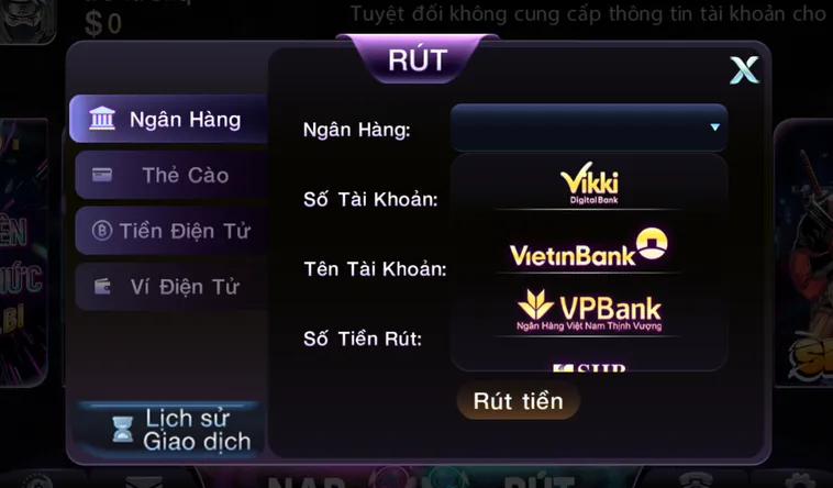 Rút Tiền 789Club Qua Tài Khoản Ngân Hàng Siêu Tốc Đảm Bảo An Toàn Cho Game Thủ