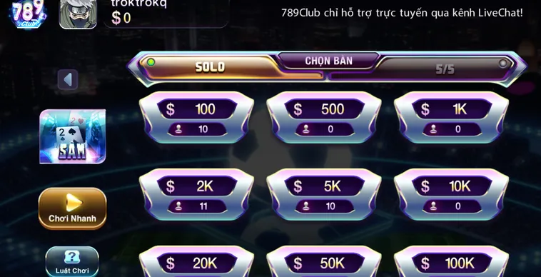 Sâm Tại 789Club Đấu Trường 1 Đối 1 Đỉnh Cao Với Tiền Thưởng Siêu Khủng
